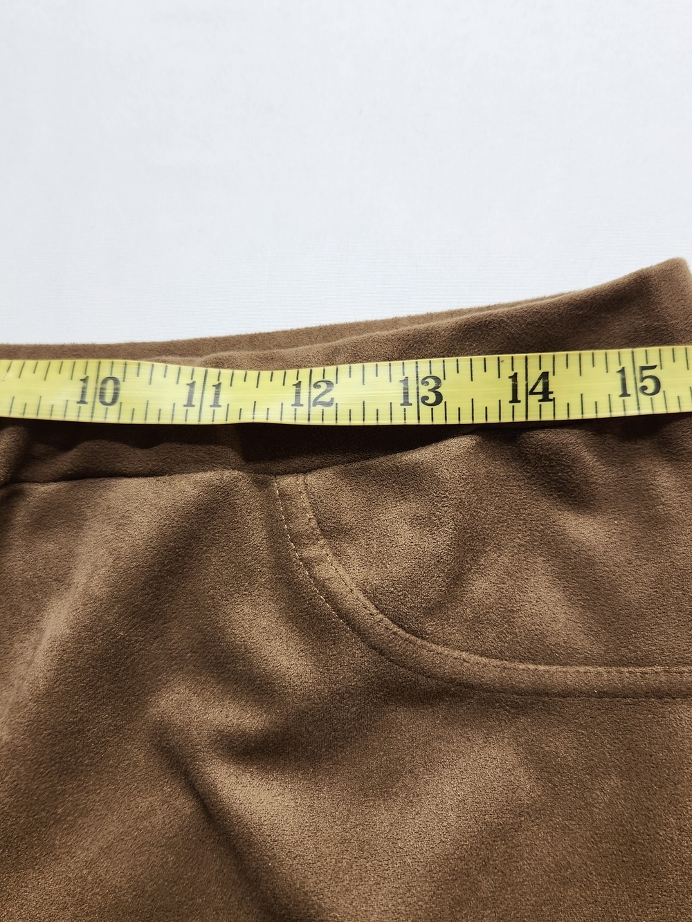 ⭐️ORVIS Luxe Faux Suede Pull On Pants Brown Cognac Size Large L Stretch Comfort - Picture 6 of 11